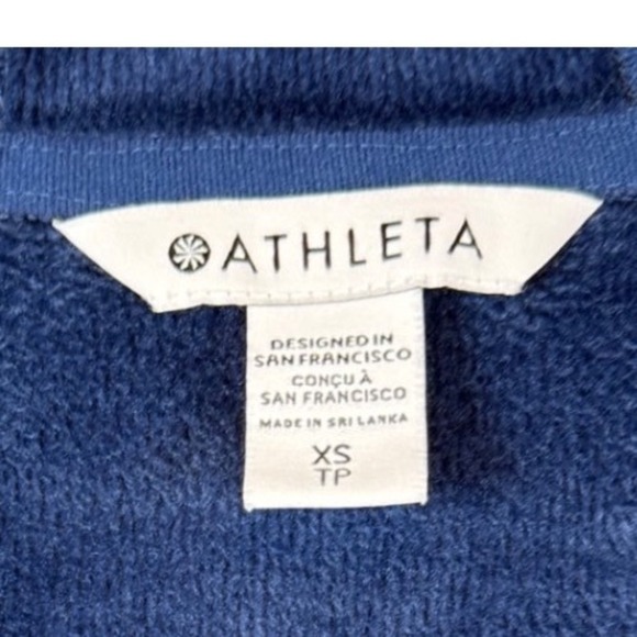 Athleta Women's Cozy Karma 1/4Zip Hoodie, Enchanted Blue, Size XS - Picture 8 of 11